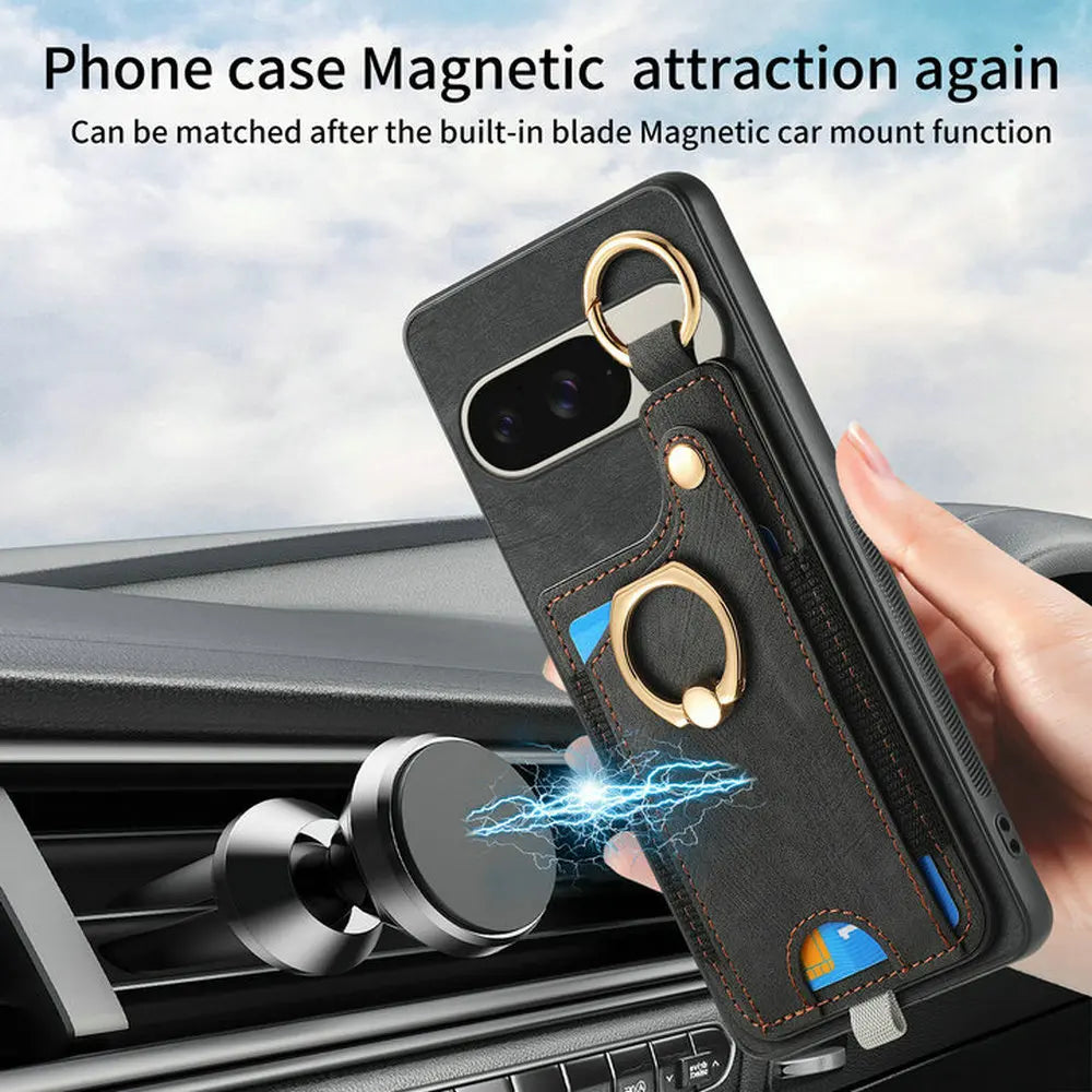 For Google Pixel 11 Pro XL 5G 2026 Shockproof Case Leather Card Holder Stand Funda Pixel11 Pixel 11 Pro Back Cover