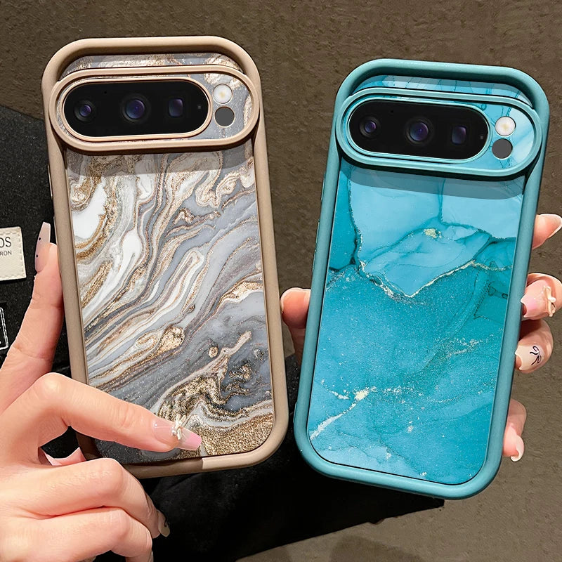 Colorful Marble Patterned Phone Case For Google Pixel 10 9 8 7 Pro Pixel 9 10 Pro XL 7A 8A 9A Shockproof Soft TPU Silicone Cover