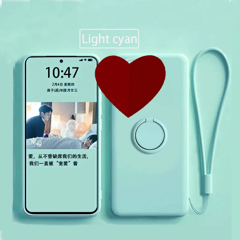 Case for Motorola Edge 60 Fusion Finger Ring Stand Holder Slicone Cover for Edge 60s50Neo Solid Color Lens Protection Soft Funda