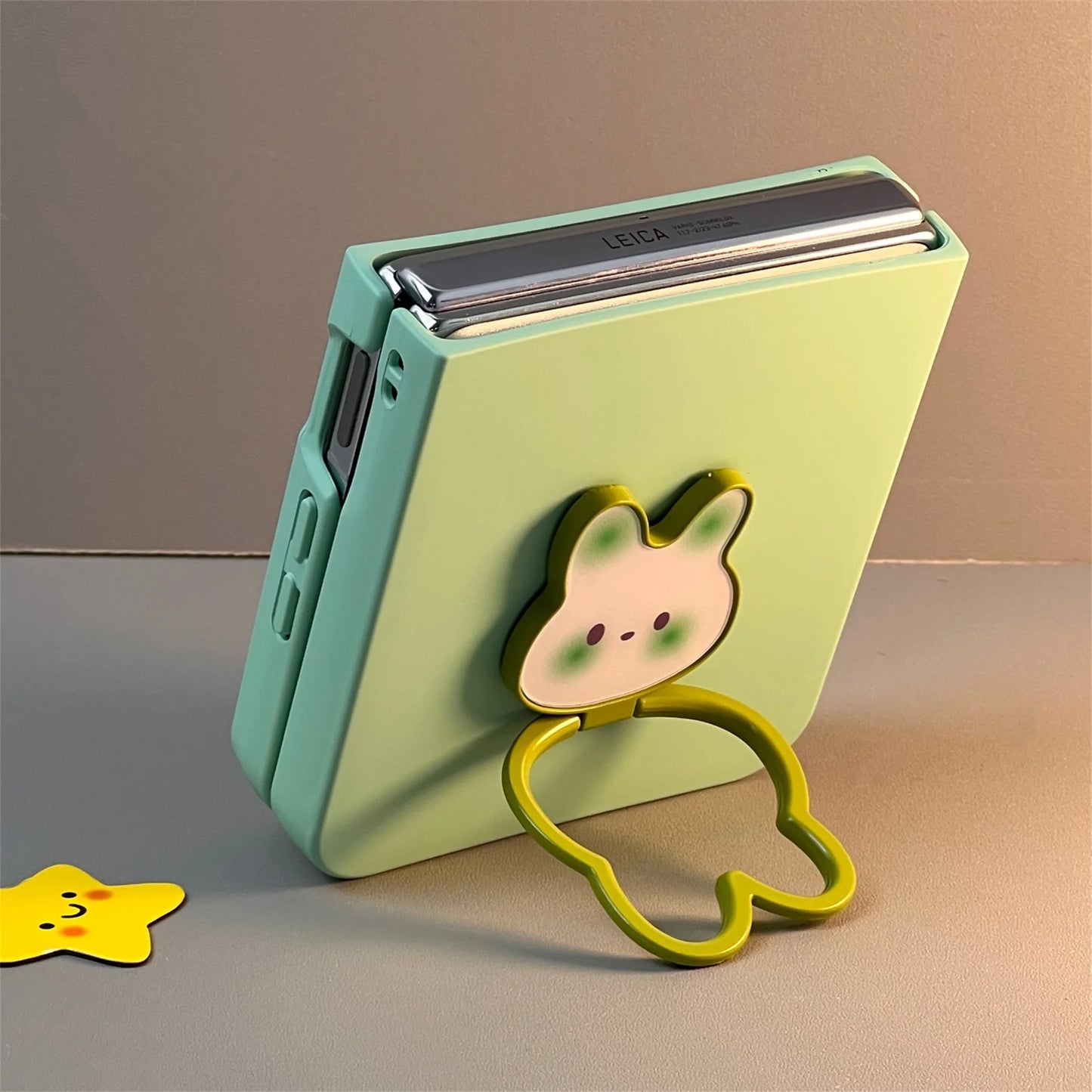 Cute Korean Mint Green Phone Case with Bunny Rabbit Ring Bracket for Motorola Razr 60 Ultra Razr 60 Razr 50 Ultra Razr 50 Cover