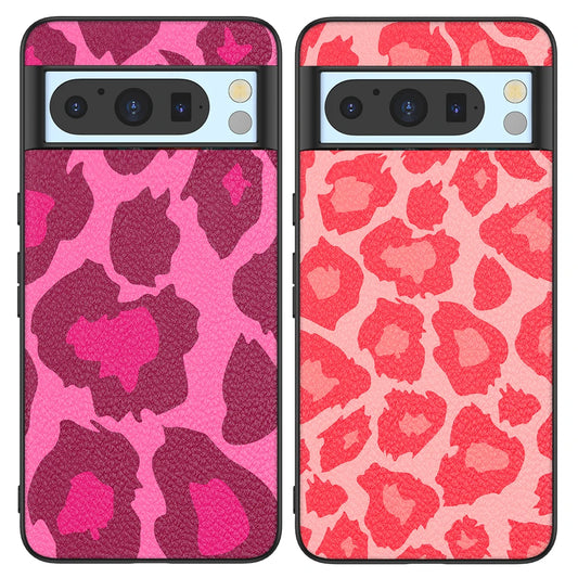 Back Cover Leather Case for Google Pixel 4 XL 4A 5 5A 5G 6 Pro 6A 7 Pro 7A 8 Pro 8A High Quality with Red Pink Leopard Print