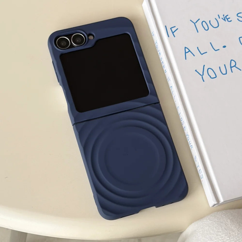Soft Silicone For Magsafe Magnetic Water Ripple Case For Samsung Galaxy Z Flip 7 6 5 4 3 5G Wireless Charging Shockproof Cover