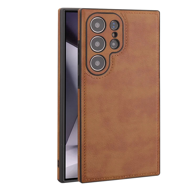 Soft Leather Phone Case for Samsung Galaxy S25 S24 S23 Ultra S22 Ultra Cases for Samsung Galaxy S24 Plus Shockproof Back Cover