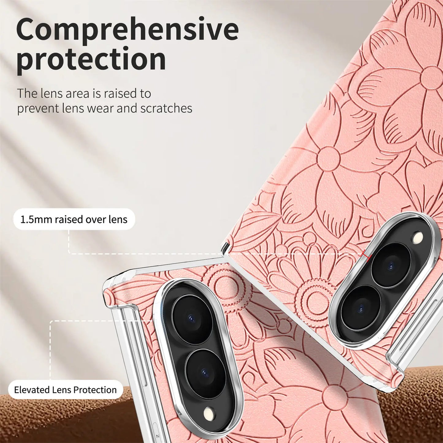 ‌Fashionable Magnetic Embossed Leather Case for Samsung Z Fold 8 Wide Shockproof for Magsafe Central Axis Protection‌ Slim Cover