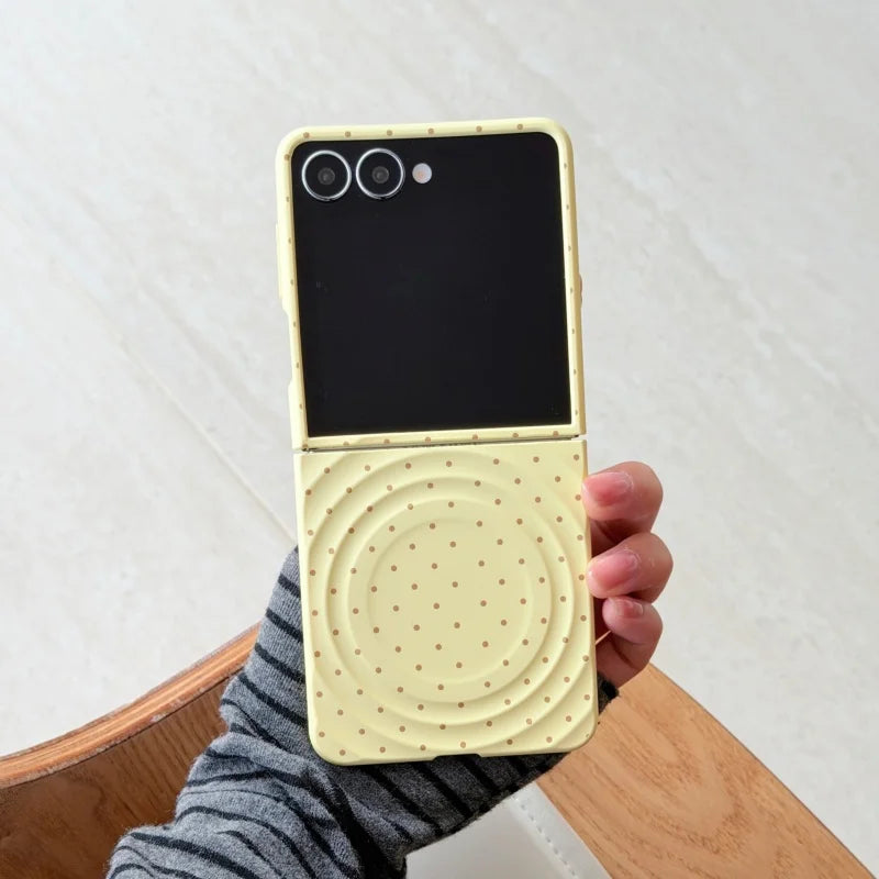 Korean Candy Color Polka Dot Magnetic Phone Case For Samsung Galaxy Z Flip 7 6 5 4 3 Z Flip6 ZFlip7 Hard Cover For Magsafe Cases