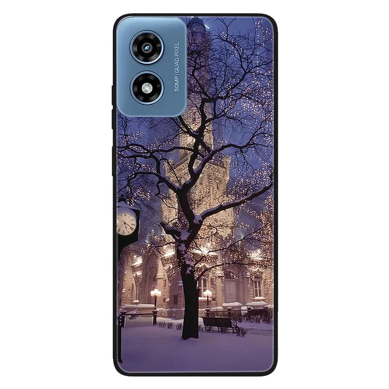 Shockproof Black TPU Case For Motorola Moto G 2025 G Play 2024 G Stylus 5G 2021 Power 2022 Protective Cover Christmas Funda Capa