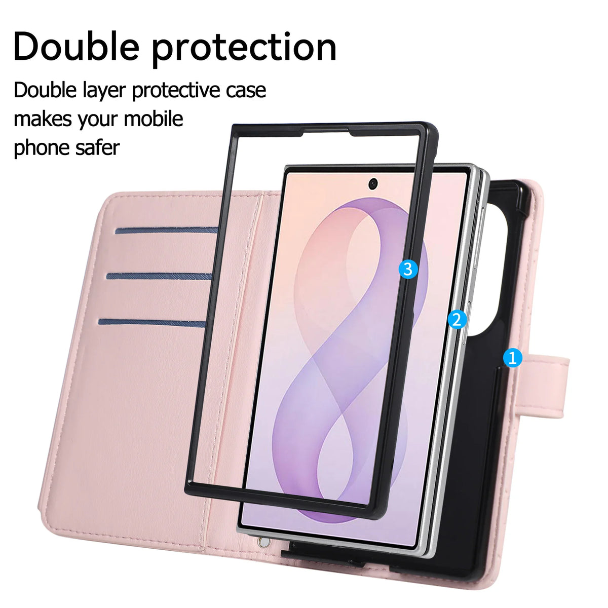 Crossbody Zipper Flip Multi Card Slots Quilted Leather Case for Samsung Galaxy Z Fold8 Fold 8 Wide Shockproof Book Stand Cover