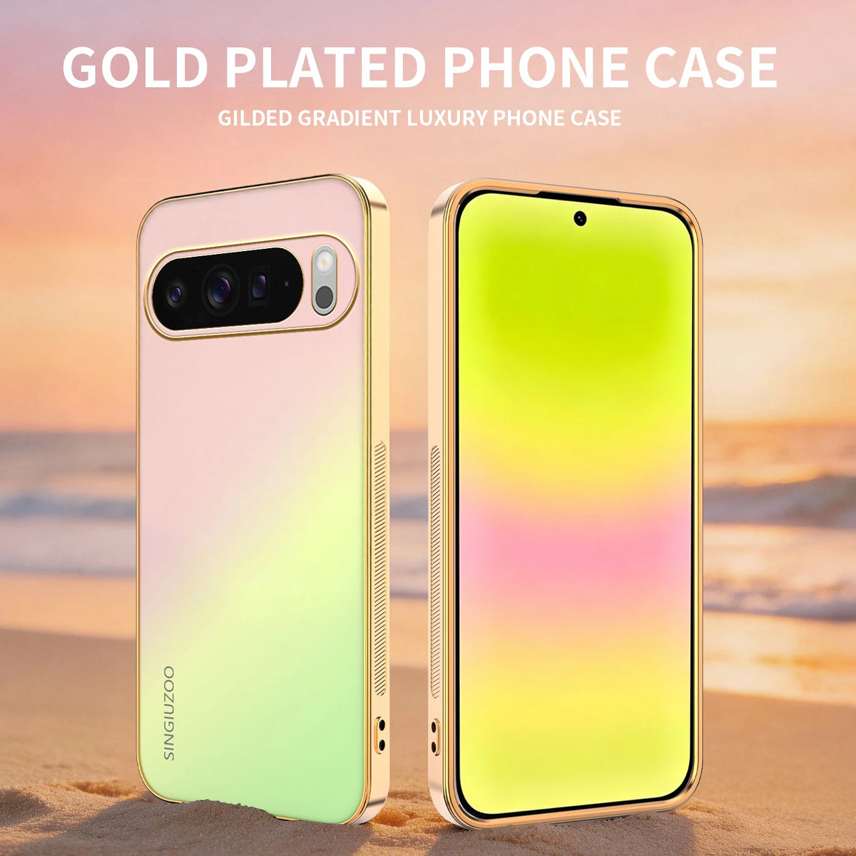 Plating AG Matte Gradient Color Case for Google Pixel 11 10 9 Pro XL 8 7 6 8A 7A 6A  Shockproof Full Camera Protect Back Cover