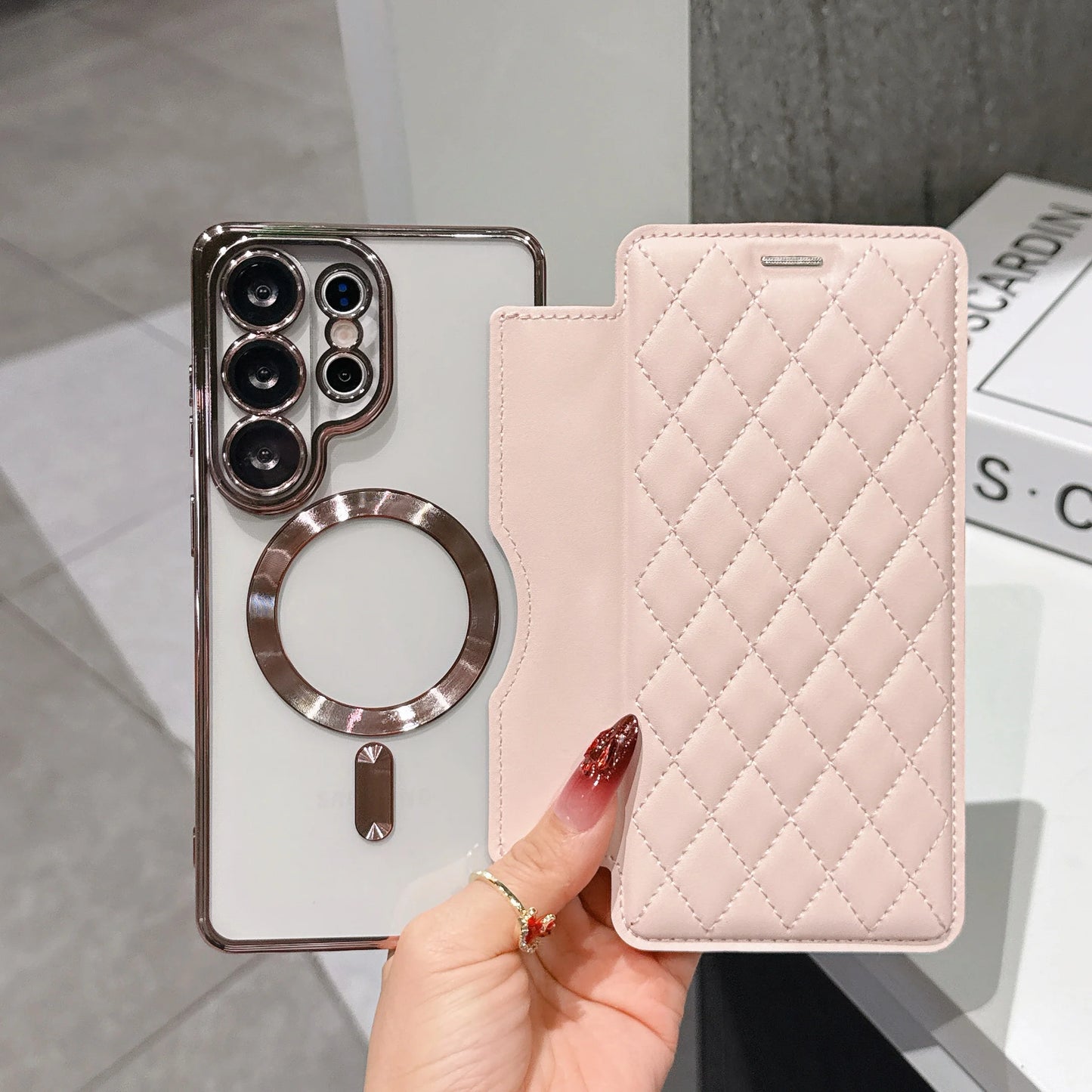 Card Storage Wallet Flip PU Leather Magnetic Case for Samsung Galaxy S26+ S25 S24 S23 FE S22 Ultra Plus A57 A55 Hard Clear Cover