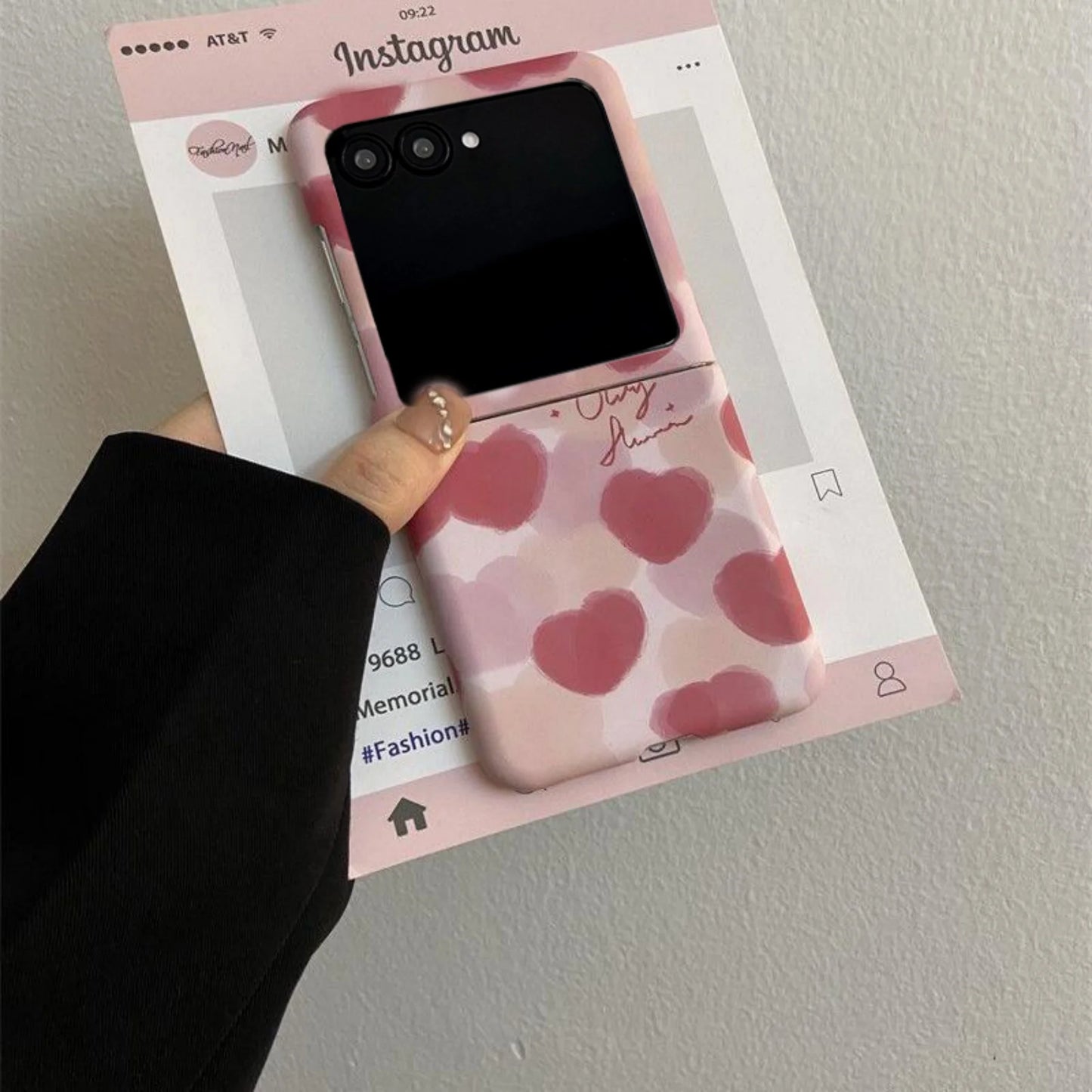 Cute Pink Love Heart Phone Case with Bow Beads Ring Bracelet for Motorola Razr50 Razr 50 Ultra 50ultra Shockproof Back Cover