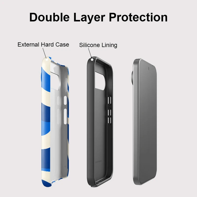 Fcicicase PC +TPU Dual Layer Phone Case For Google Pixel 8A 8 9 Pro 10A 7A 10 9 Pro XL Fashion Stripe Pattern Bumper Capa