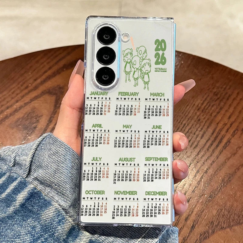 New 2026 Calendar Design Clear Case For Samsung Galaxy S25 S24 S23 Ultra S22 S21 Plus FE A16 A15 A56 A55 A54 A53 A36 5G Cover