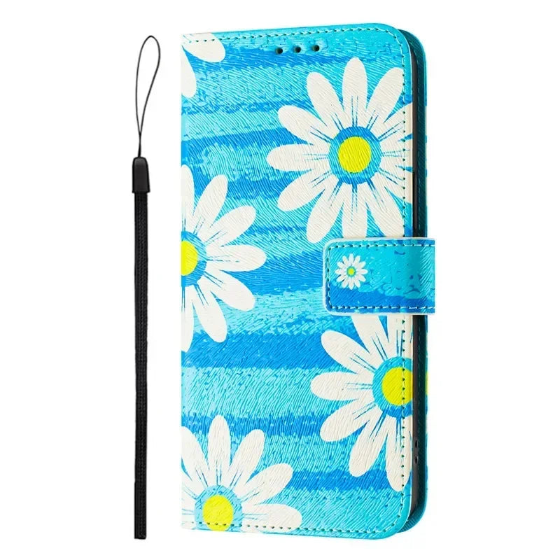 5G Leather Phone Case For Motorola MOTO G 5G 2025 MotoG Stylus 2024 2023 2022 2021 Flip Cover Wallet Magnetic Painted Cases Bear