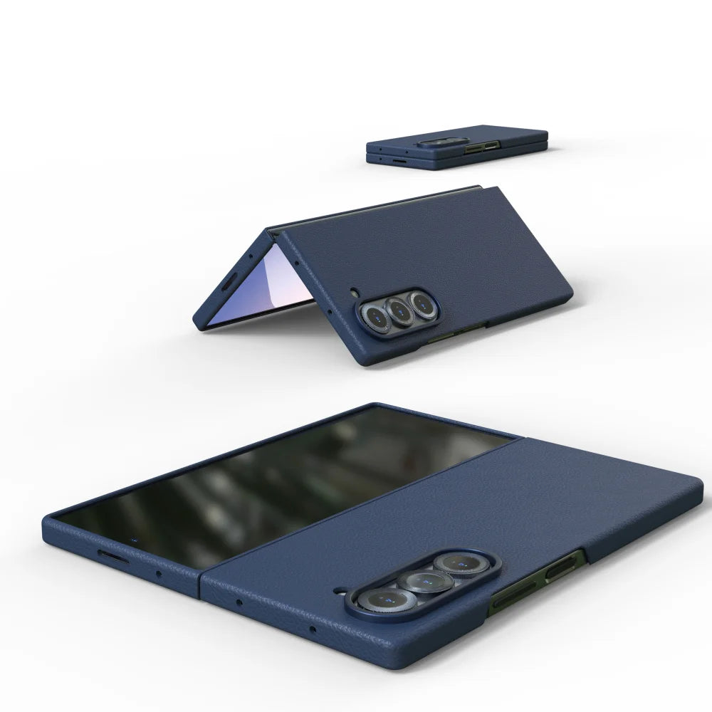 For Samsung Galaxy ZFold 6 ZFold6 Case Z Fold6 SkinFriendly leather phone case shockproof Luxury feeling Solid color Full Cover