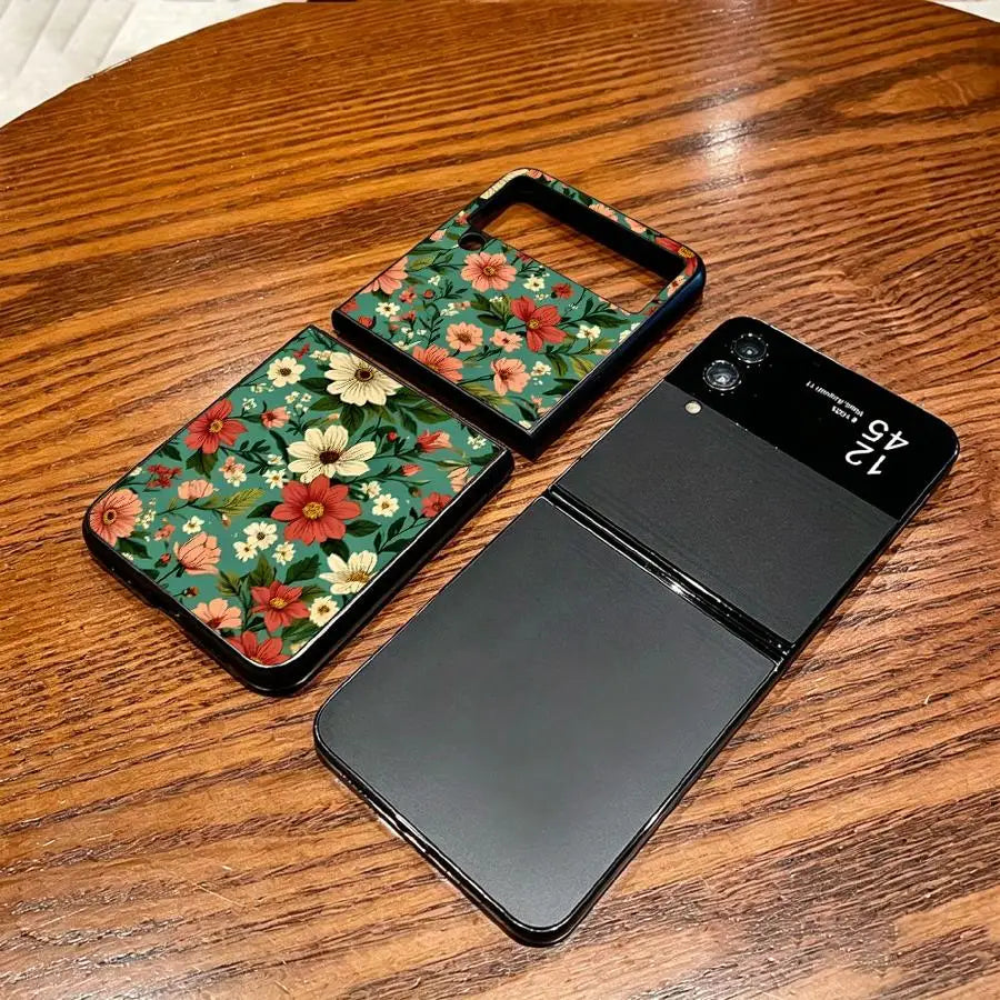 Case for Samsung Galaxy Z Flip 7 6 5 4 3 Z Fold 7 6 5 4 3 Phone Cover Colorful Flowers