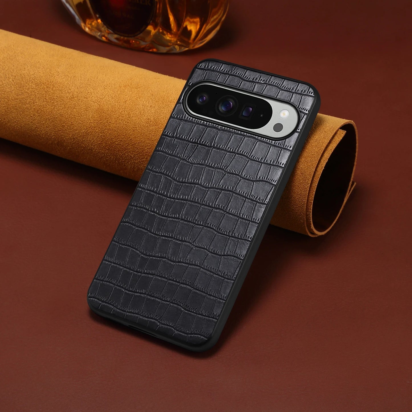 3D Texture PU Leather Case for Google Pixel 10 9 Pro XL 8 7 6 9A 8A 7A 6A Shockproof Soft TPU Matte Cover Pixel10 Fundas Bumper