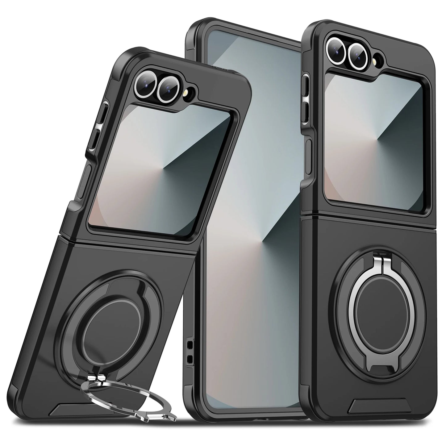 Phone Case for Samsung Galaxy Z Flip 8 7 6 Flip7 FE 360 Degree Rotating Magnetic Bracket Shockproof Armor Protection Back Cover