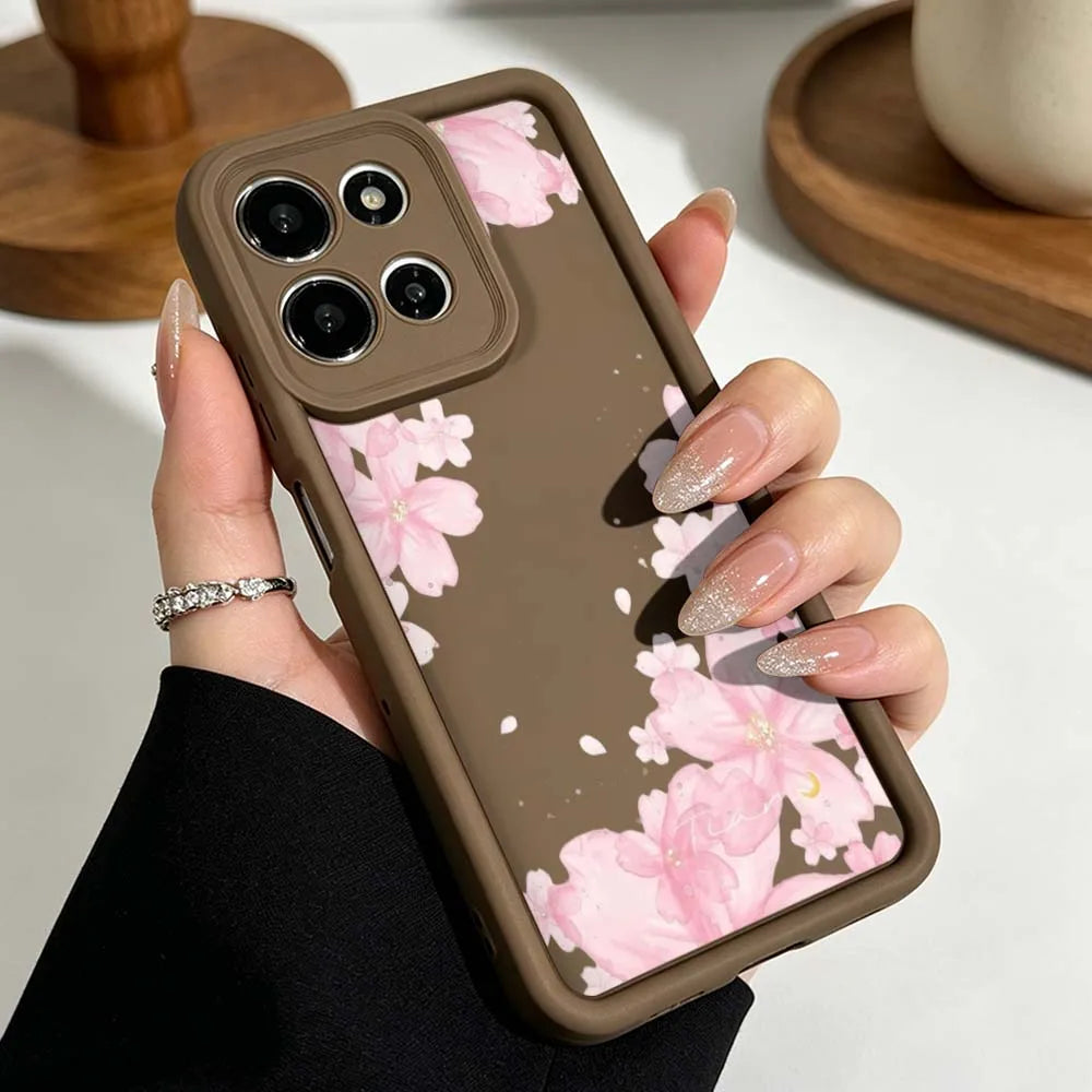 Beautiful Floral Pattern Cover For Motorola Moto G86 G85 G75 G56 G35 G24 G06 Edge 70 60 50 Fusion Eye Ladder Phone Case