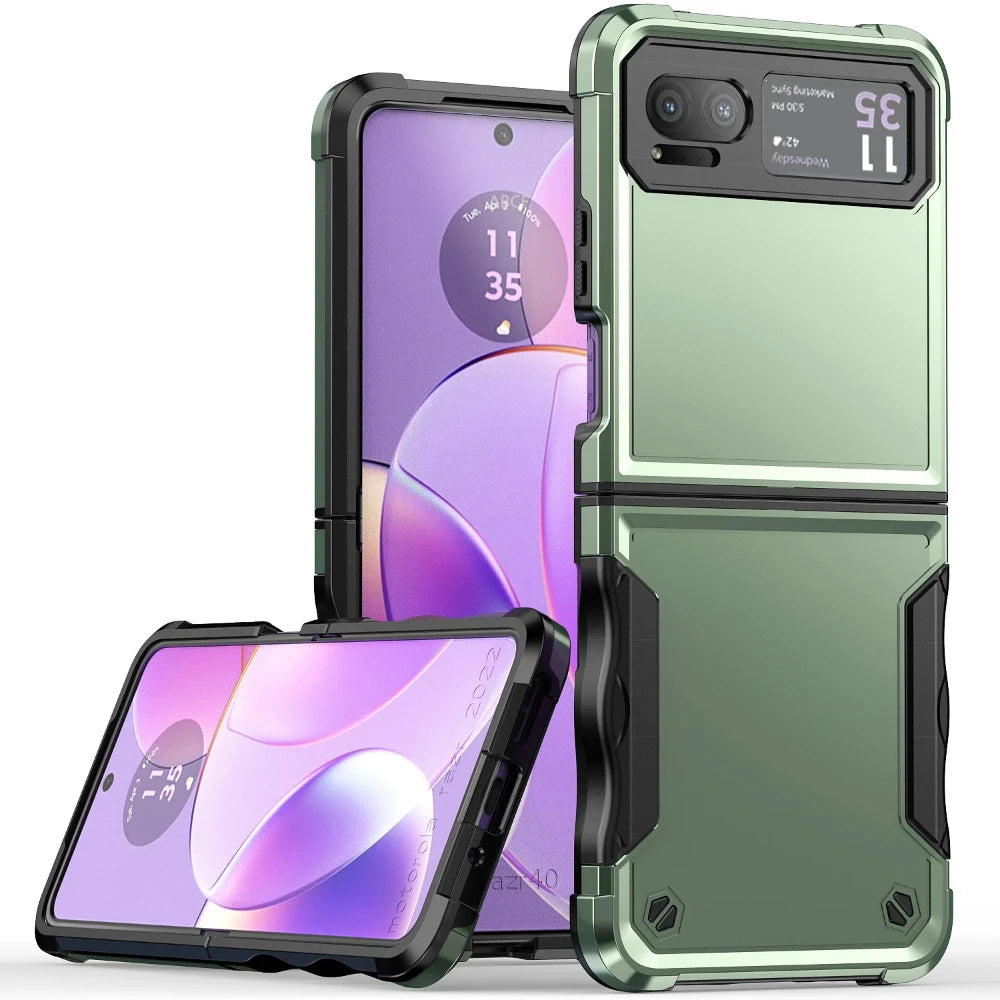 for Motorola Moto Razr 40 Case Luxury Soft Silicone Edges Hard Armor Shockproof Cute Folding Phone Cover MotorolaMotoRazr40