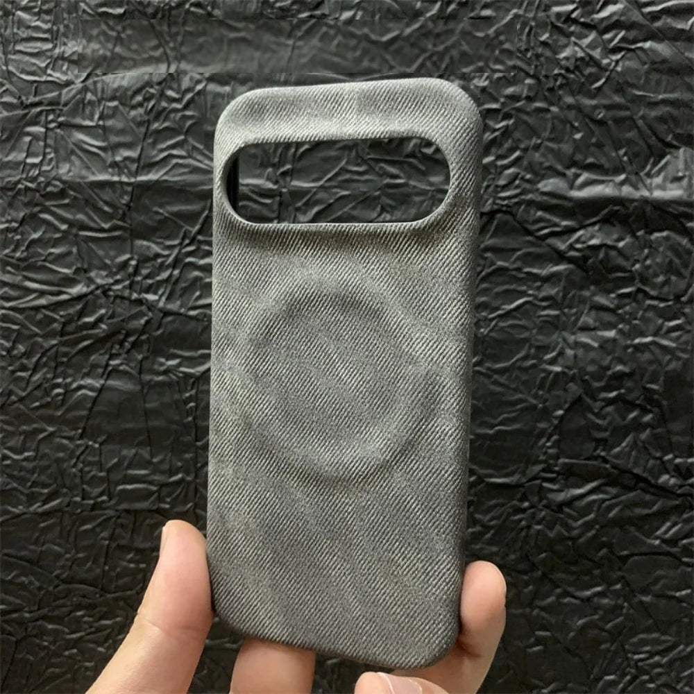 Original Cowboy Leather Texture For Magsafe Phone Case For Google Pixel 11 10 9 8 7 A Pro XL Full Frosted Magnetic Bumper Cover