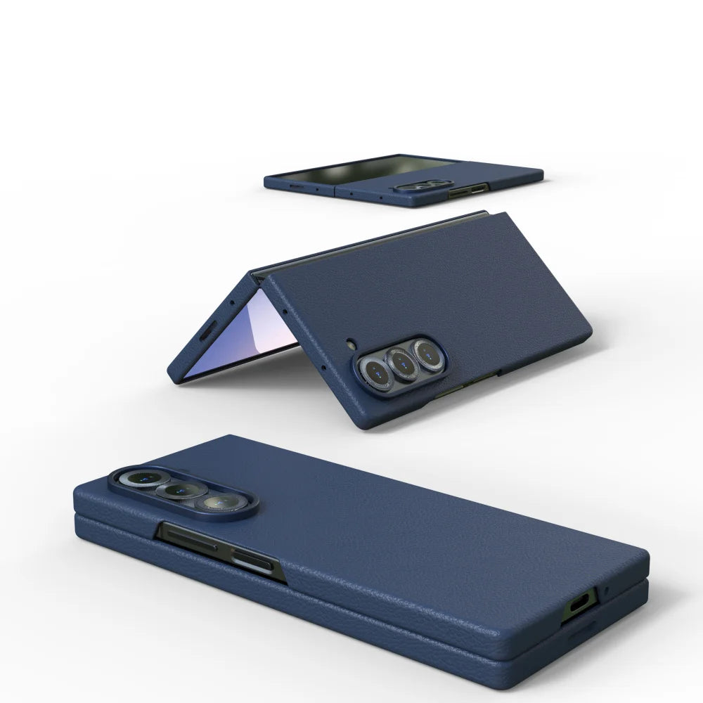 For Samsung Galaxy ZFold 6 ZFold6 Case Z Fold6 SkinFriendly leather phone case shockproof Luxury feeling Solid color Full Cover