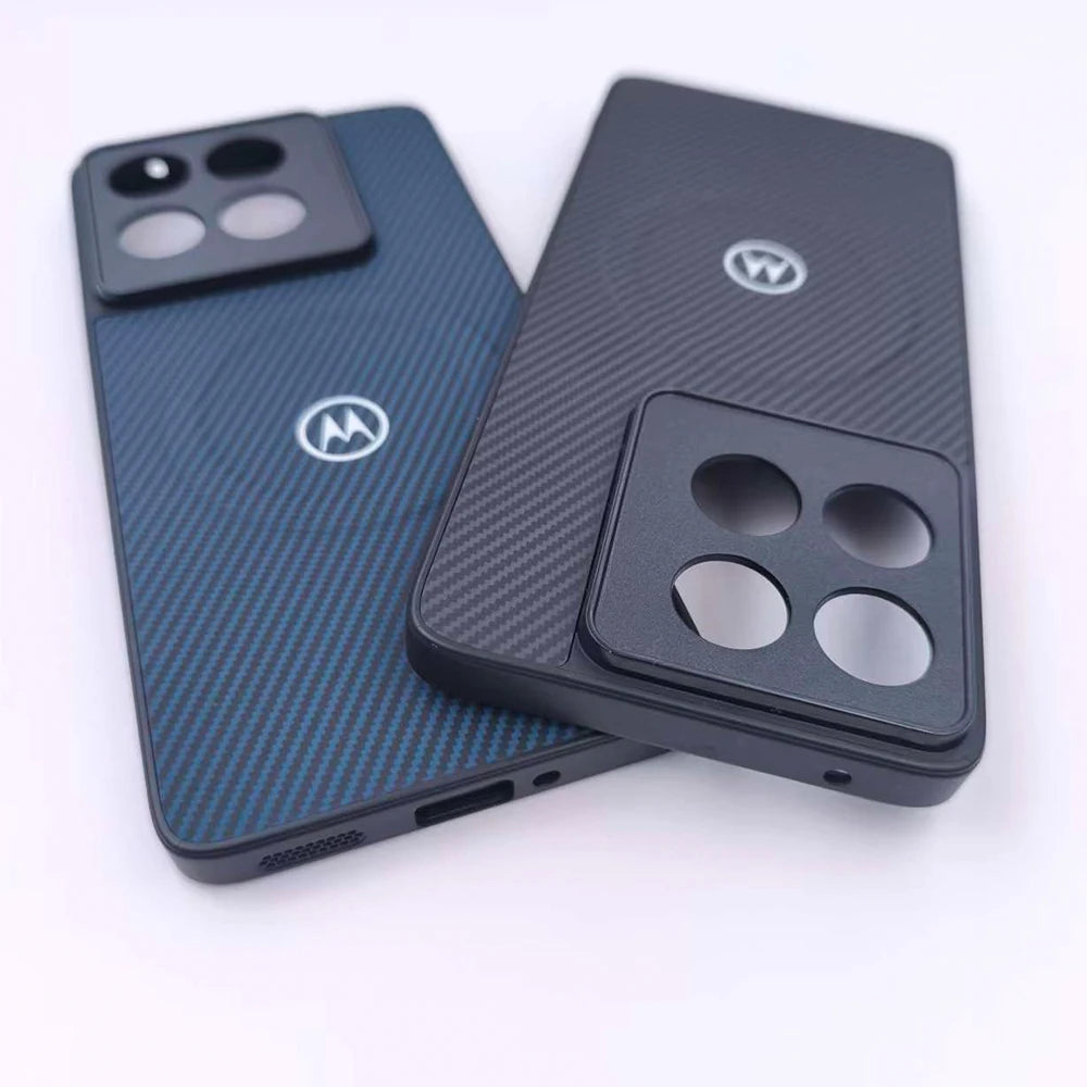 Magnetic Carbon Fiber Texture Phone Case For Motorola Edge 40 50 60 Pro Fusion Moto G 84 85 86 Wireless Charge Protect Shell﻿