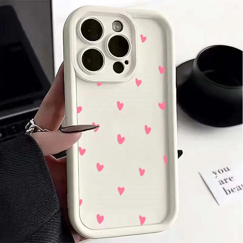 Small Love Heart Phone Case for Motorola Moto Edge 40 Neo 50 Pro 50 Fusion 5G G84 G14 G32 G35 G52 G30 G60S G53 G22 E13 E14 Cover