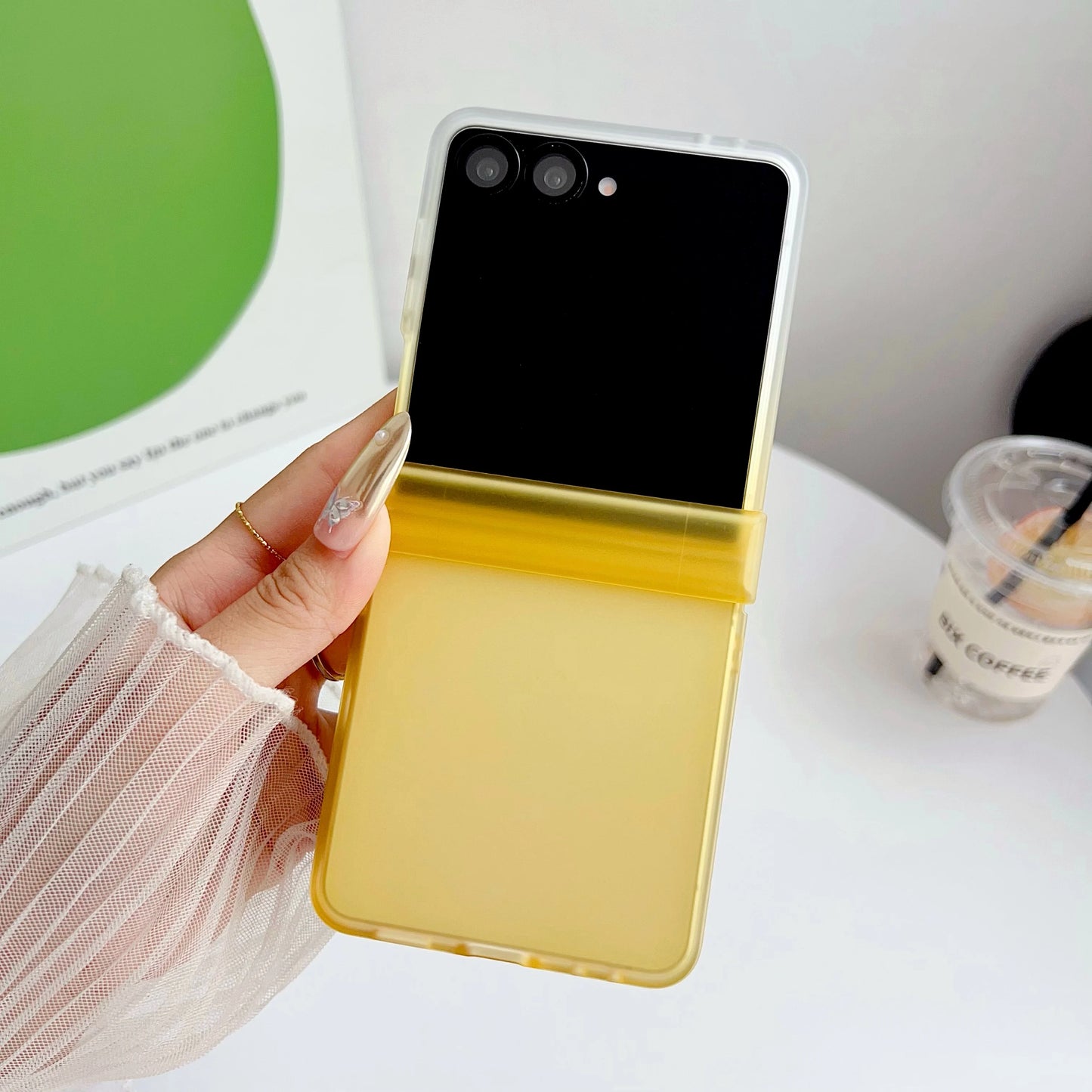 Candy Color Gradient Case For Samsung Galaxy Z Flip 7 6 5 4 3 7 5G Flip7 FE Skin Feel 3-piece Set Translucent Frosted Back Cover