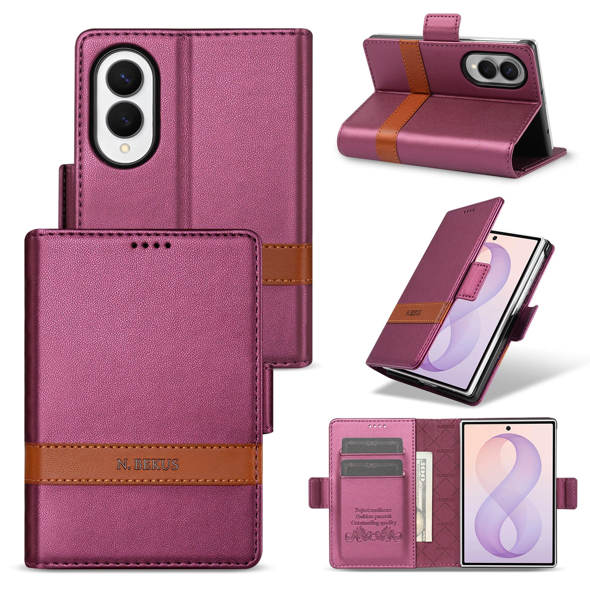 Luxury Business Splice Flip Cards Solt Wallet Leather Case for Samsung Galaxy Z Fold8 Fold 8 Wide Shockproof Book Stand Cover