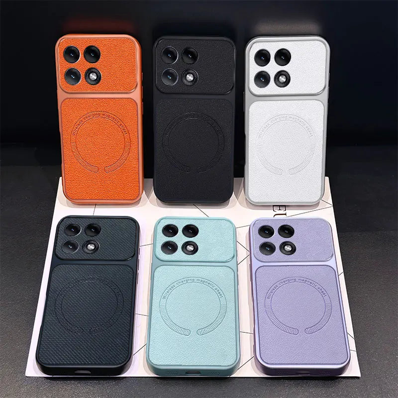 Vegan Leather Magnetic Case for Motorola Moto Edge 70 60 Fusion 60s Pro G05 E15 G15 Powe G17 Full Camera Shell for Magsafe Cover