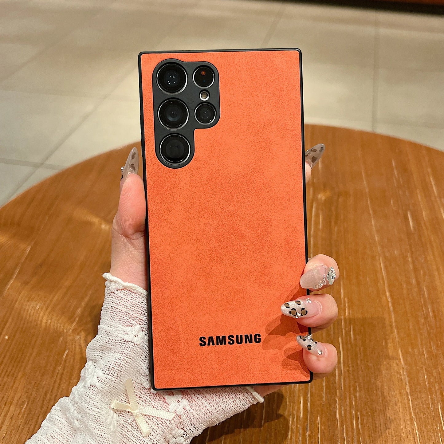 Full Lens Protector Case Samsung Galaxy S25 S24 S23 FE S22 S21 Ultra Plus Sheepskin Leather Back Cover Soft Lambskin Shockproof