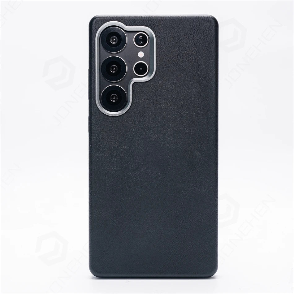 Retro Premium For Magsafe Leather Case For Samsung Galaxy S25 S24 S23 Ultra Luxury Magnetic Metal Lens Ring Shockproof Cover Bag