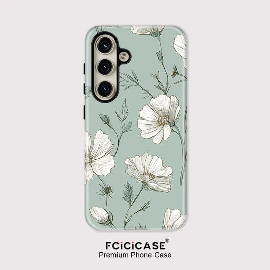 Fcicicase 2 in 1 PC TPU Soft Phone Case For Samsung Galaxy A56 A36 A26 A16 5G Shockproof Matte Flower Pattern Protective Cover