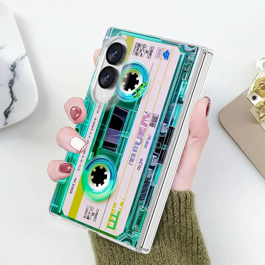 Cyber Transparent Cassette Case for Samsung Galaxy Z Fold 8 ZFold 8 PC Hard Luxury ZFold8 Transparent Phone Cover