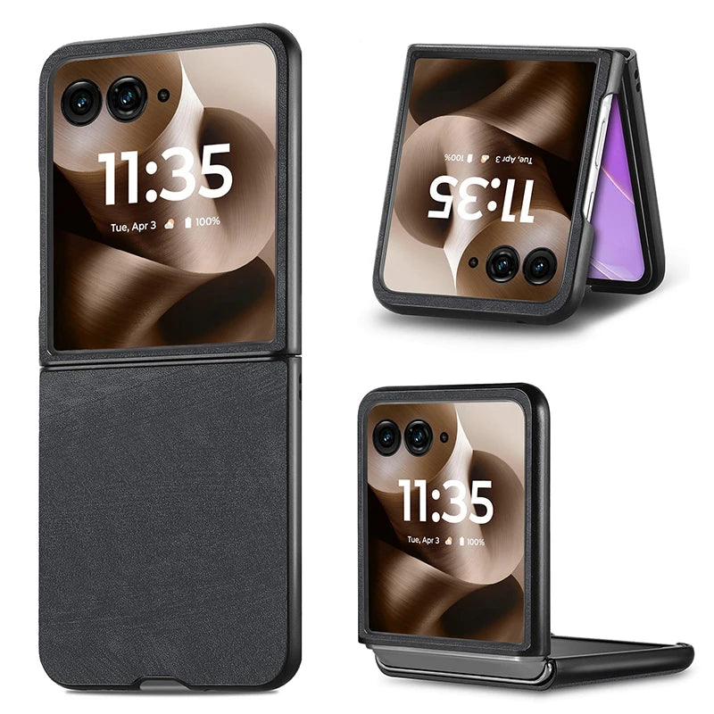 Case For Motorola Razr 60 Ultra 2025 50 Ultra 40 Ultra Razr Plus 2024 Retro PU Leather Hard Shockproof Mobile Phone Case Cover