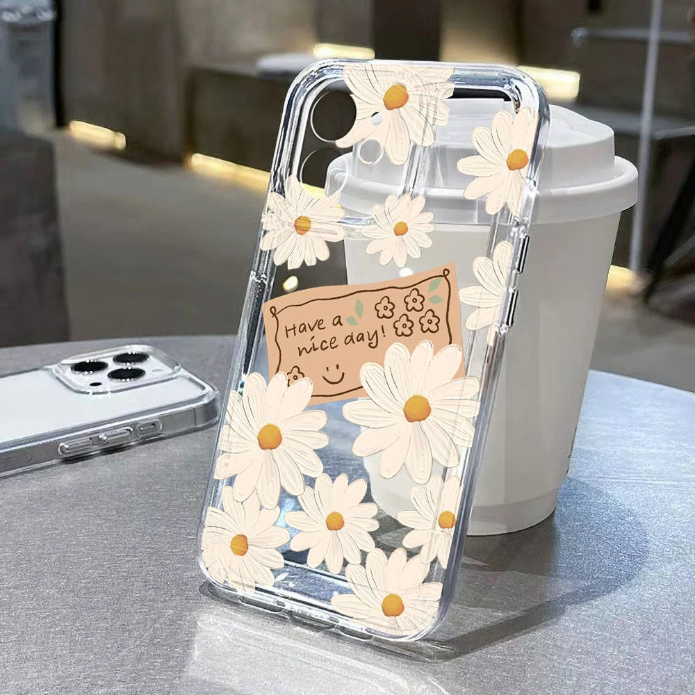 New Summer Leaves Clear Phone Case For Samsung Galaxy S25 Ultra S24 FE A56 A36 5G A55 A54 A35 A26 A16 A06 S23 S22 S21 Back Cover