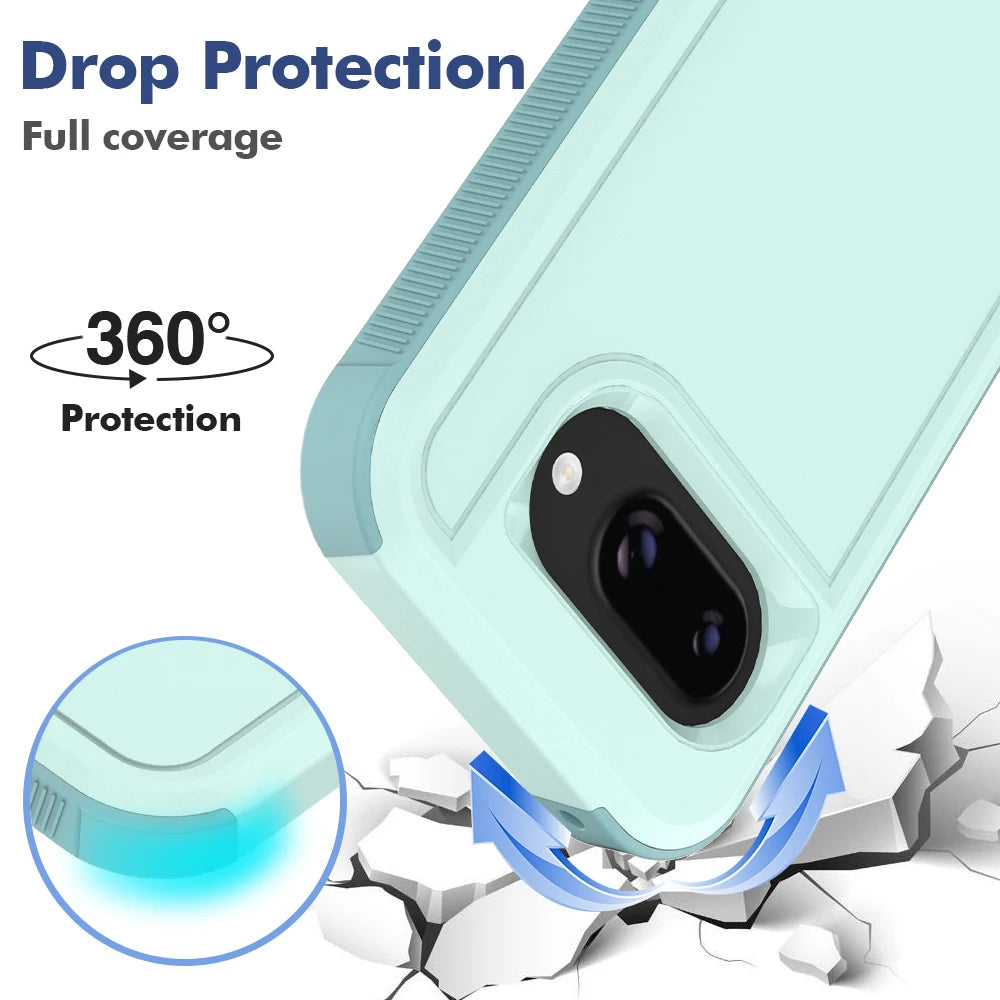 Luxury Rugged Armor Shockproof Case For Google Pixel 9ProXL 8 7 9 Pro Fold 9A 8A 7A 6A 5G Matte Military Full Protection Cover
