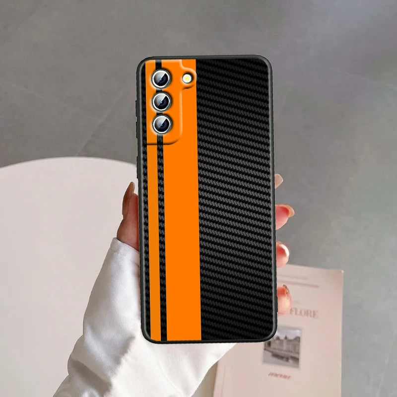 Car Carbon Fibre For Samsung Galaxy S24 S23 S22 S21 S20 FE S10 S10E Plus Ultra Pro Lite 5G Black Back Phone Case