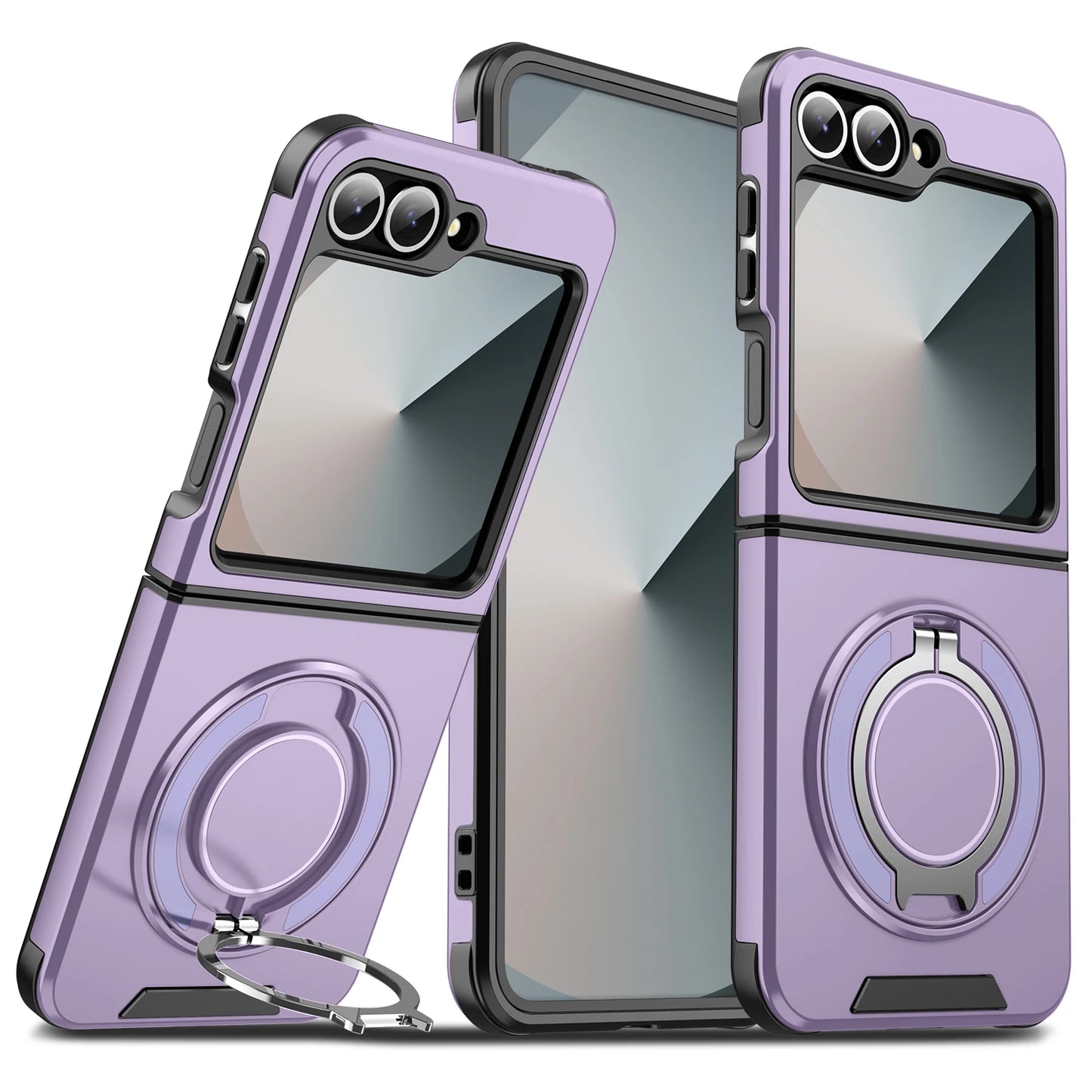 Phone Case for Samsung Galaxy Z Flip 8 7 6 Flip7 FE 360 Degree Rotating Magnetic Bracket Shockproof Armor Protection Back Cover