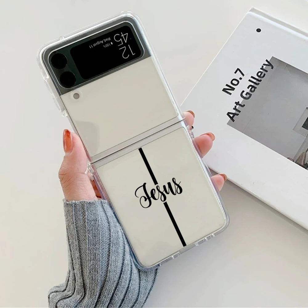 Faith Christian Religious Jesus Phone Case for Samsung Galaxy Z Flip 6 7 5 ZFlip 5 Hard Cover for Samsung ZFlip4 ZFlip3 Fundas