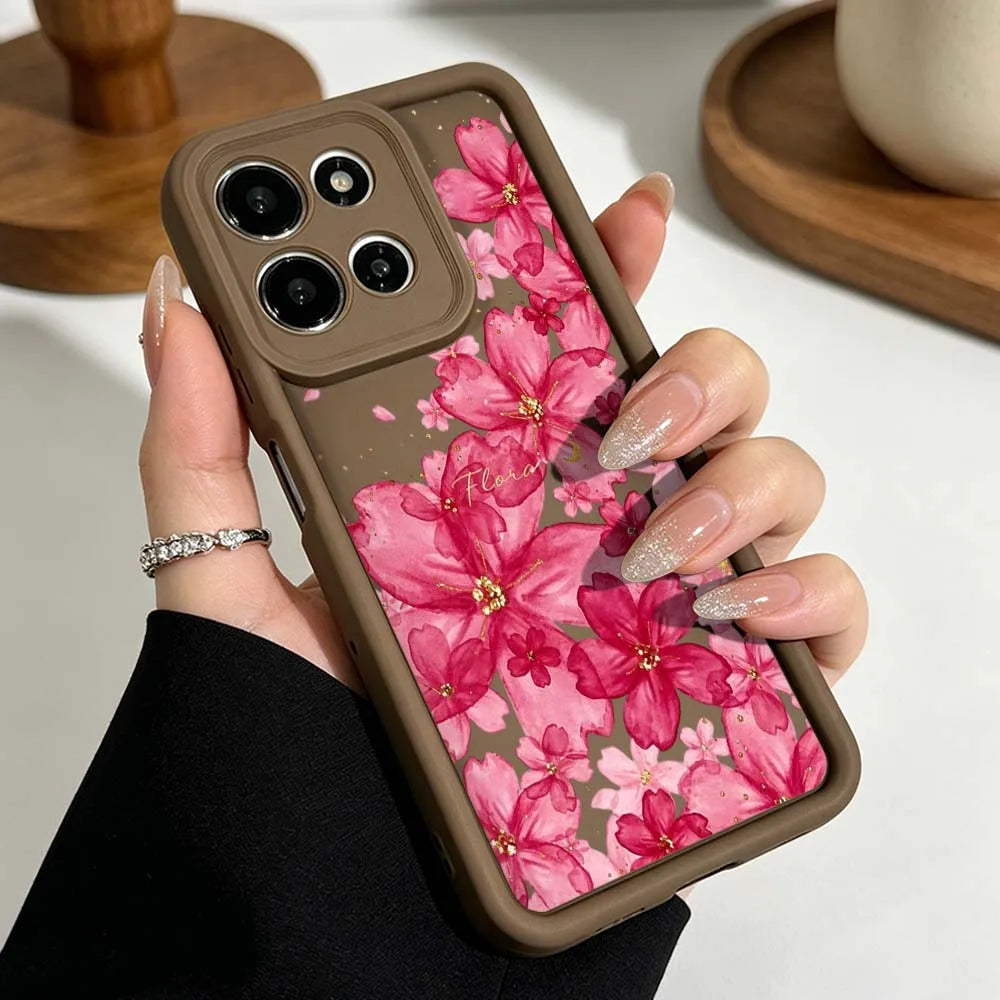 Beautiful Floral Pattern Cover For Motorola Moto G86 G85 G75 G56 G35 G24 G06 Edge 70 60 50 Fusion Eye Ladder Phone Case