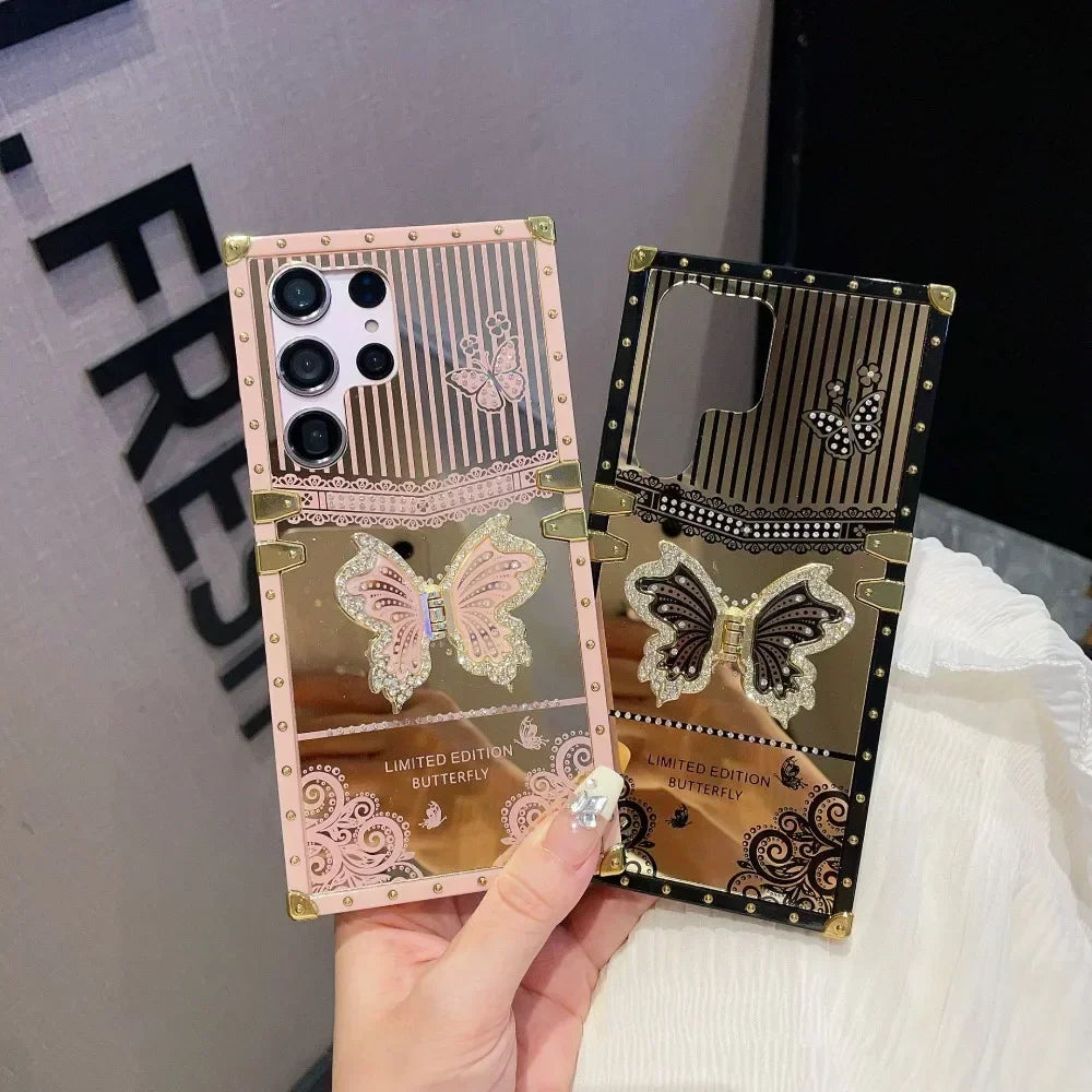 For Samsung Galaxy S23 FE S25 S24 S22 S21 Ultra Plus A15 A05S A05 A54 A55 A34 A15 A35 A06 A16 A26 A36 A56 AButterfly Stand Cover