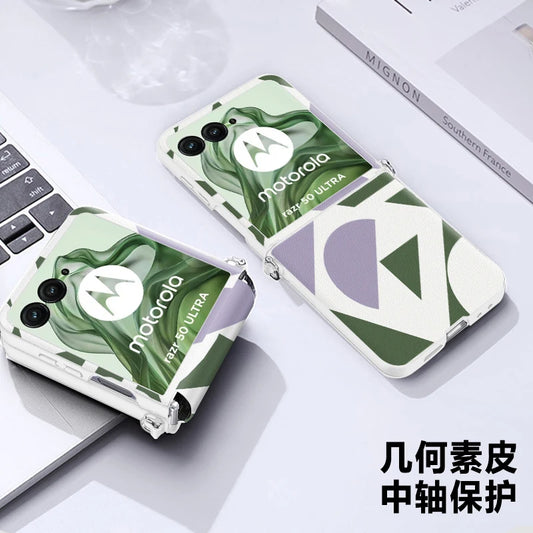 For Motorola MOTO Razr 60 50 Ultra Case Luxury PU Leather Skin Geometric patterns Cover Case For MOTO Razr 60 Ultra Phone Shell