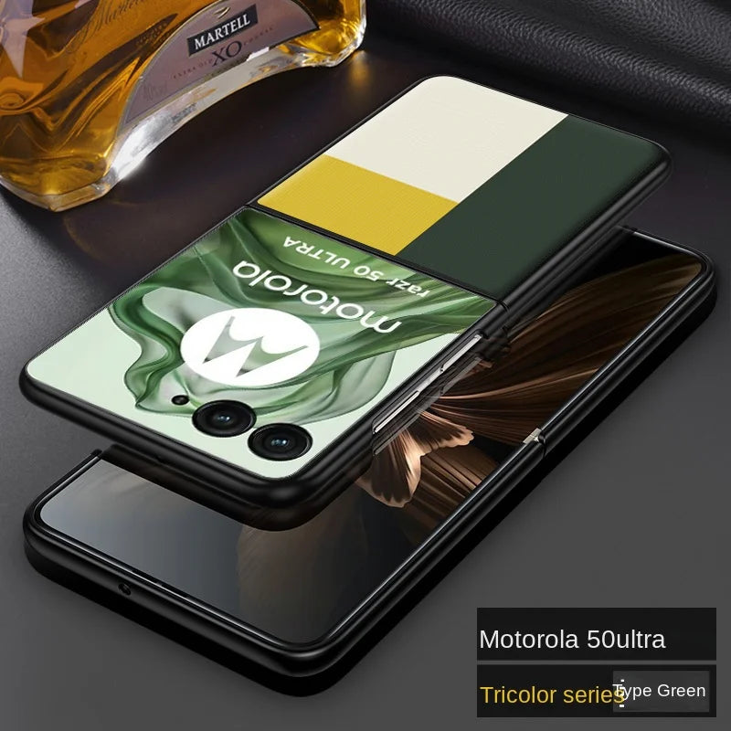 For Motorola Razr 50 Ultra Case Luxury PU Leather Fashion Skin Protective Back Cover Case For Moto Razr 50 50Ultra Phone Shell