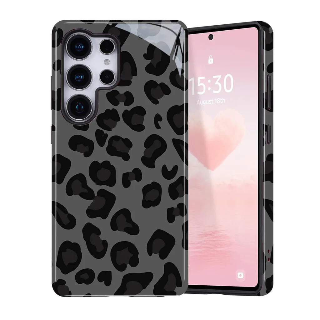 Leopard Phone Case For Samsung S26 S23 S24 S25 Plus Ultra A36 A56 A16 A26 5G Double-layer Back Cover For Men Girl's Gift