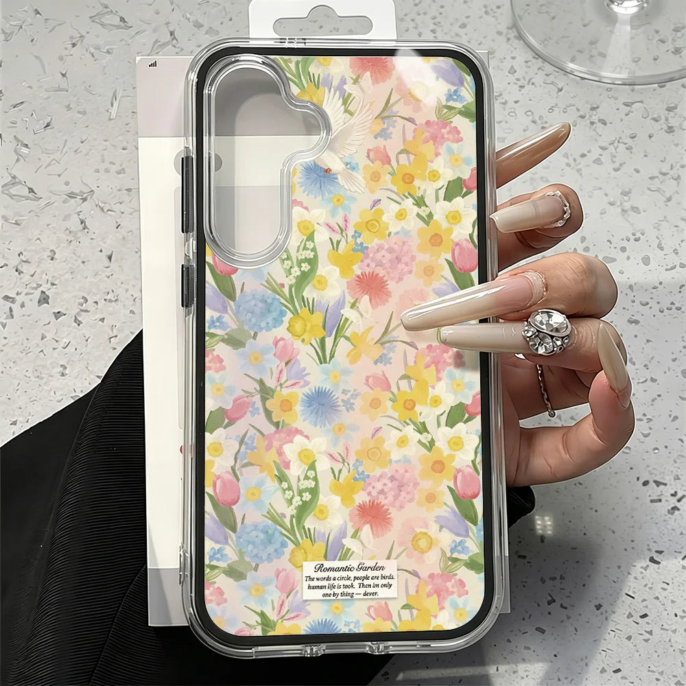 Flower 2 IN 1 Clear Case For Samsung A57 5G Funda Galaxy A56 A37 A36 A35 A55 S26 S25 S23 S22 Ultra S24 Plus A15 A16 A17 A53 A54