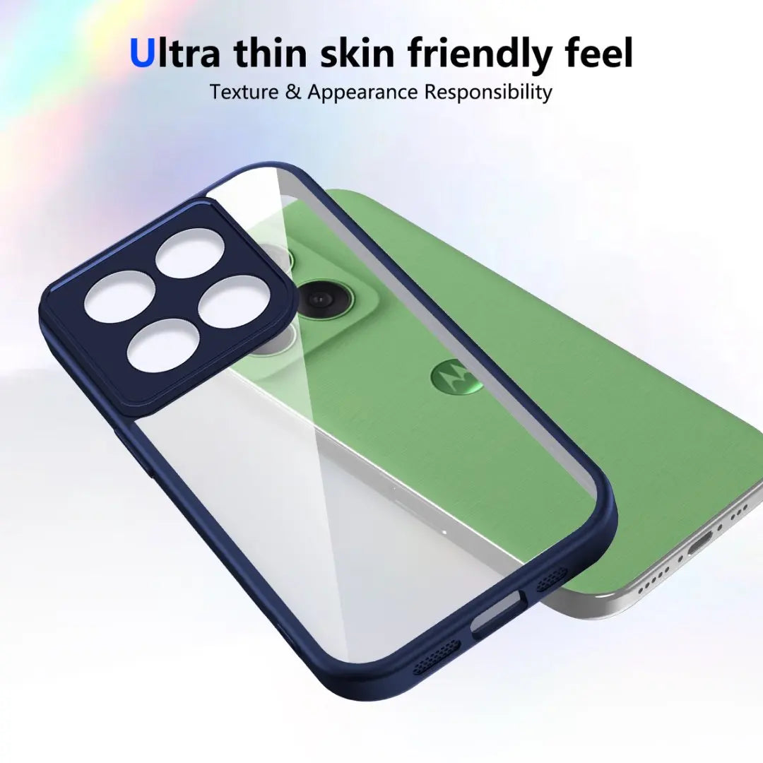 Clear Soft Frame Phone Case for Motorola Moto Edge 50 60 Pro Neo Ultra Fusion G Stylus 5G Shockproof Cover Hard Acrylic Shell