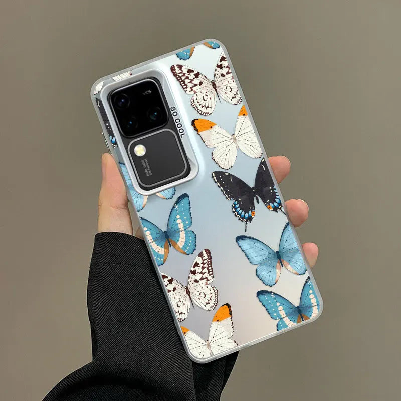 For Samsung Galaxy S25 S24 S23 S22 Ultra Plus S21 S23 S24 FE Laser Phone Case New Fashion Elegant Butterfly Shockproof Covers
