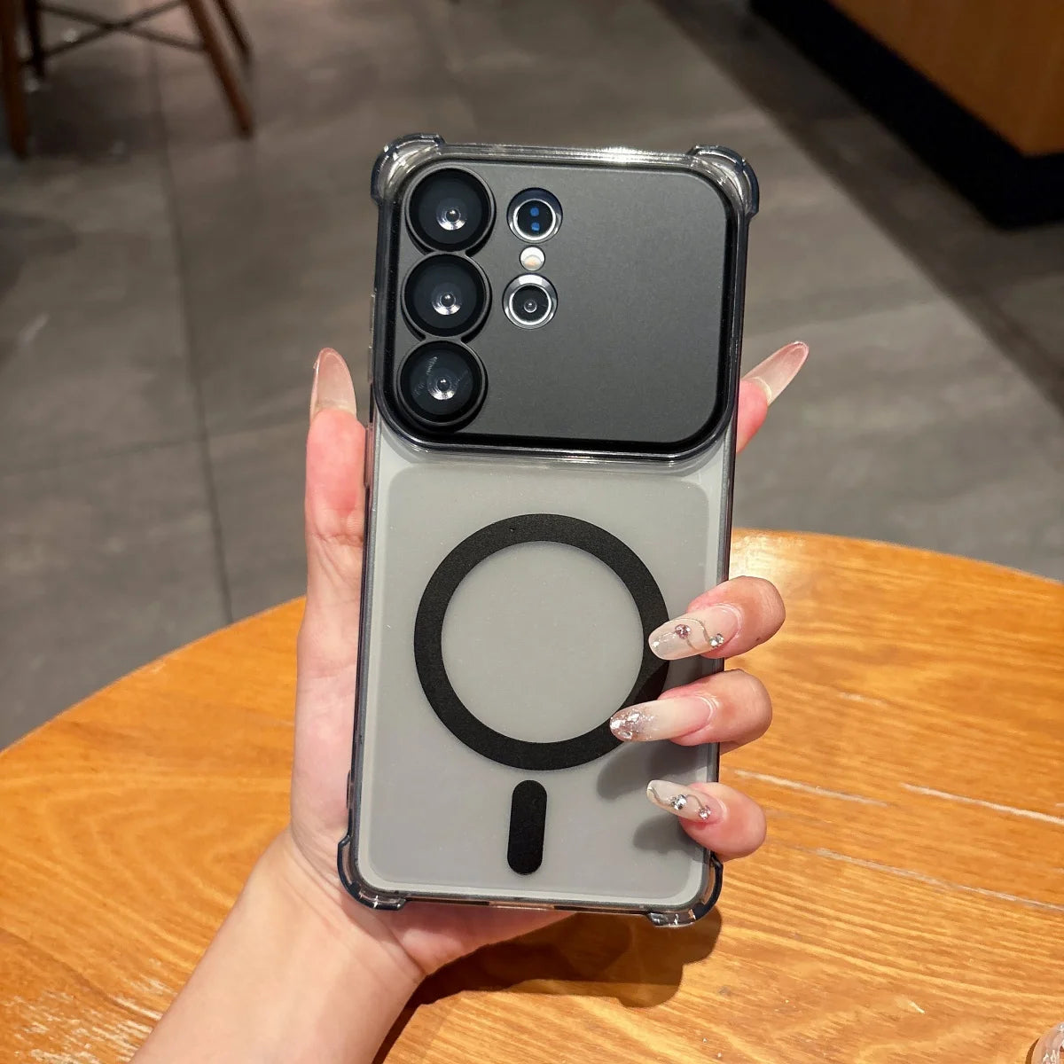 Luxury Detachable Lens Protect Matte Clear Phone Case For Samsung S26 S25 S24 Ultra Plus Four Corner Anti-fall Shockproof Cover