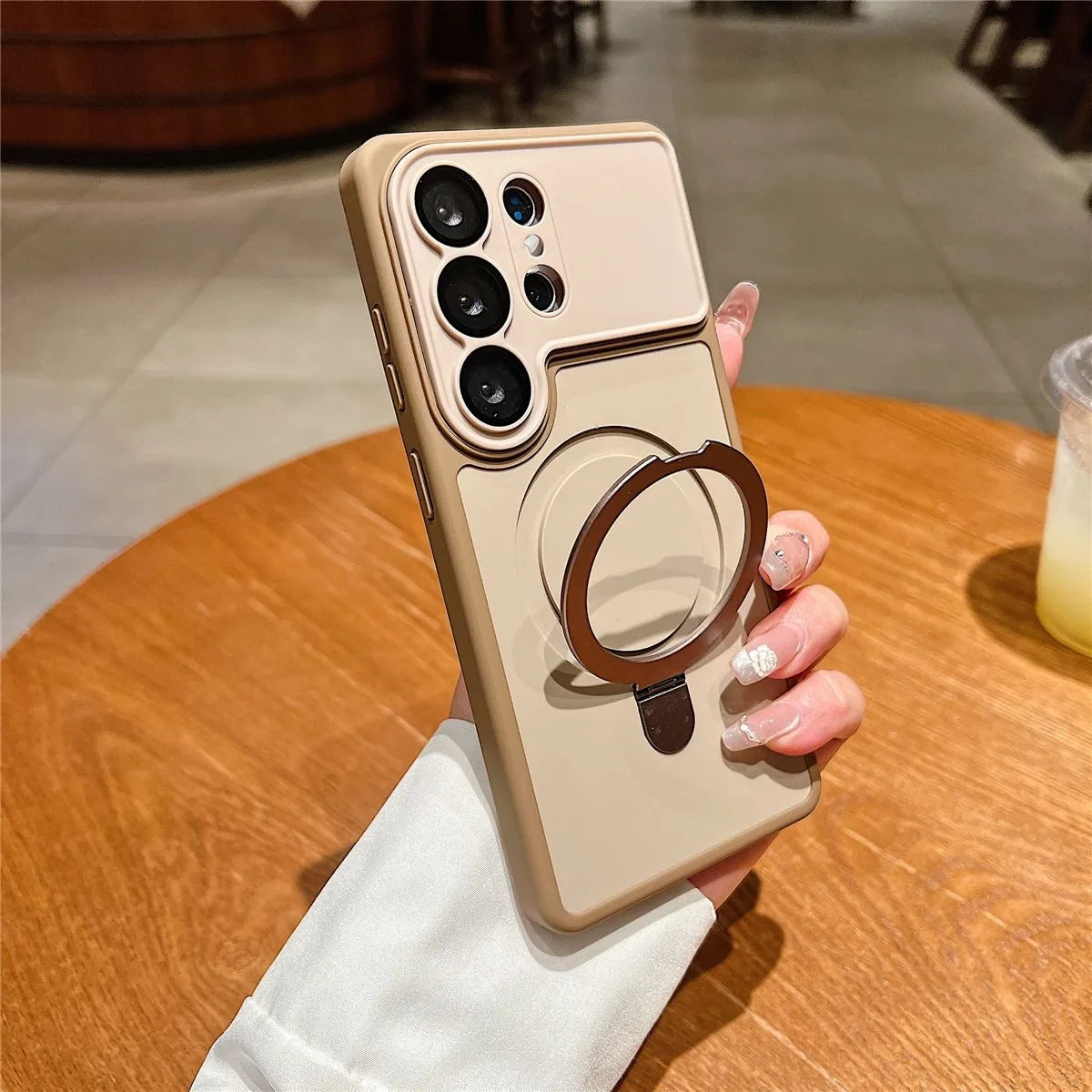 Luxury Bracket Magnetic Ring Holder Case for Samsung Galaxy S26 Ultra Wireless Charging Stand Shockproof Cover for S26 Plus